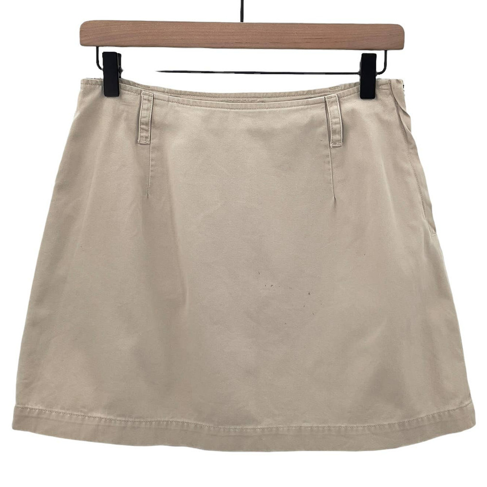 Vintage 90s Tan Mini Skirt The Limited Chino A-Line 100% Cotton | Small Sz 4/6 - Picture 2 of 11